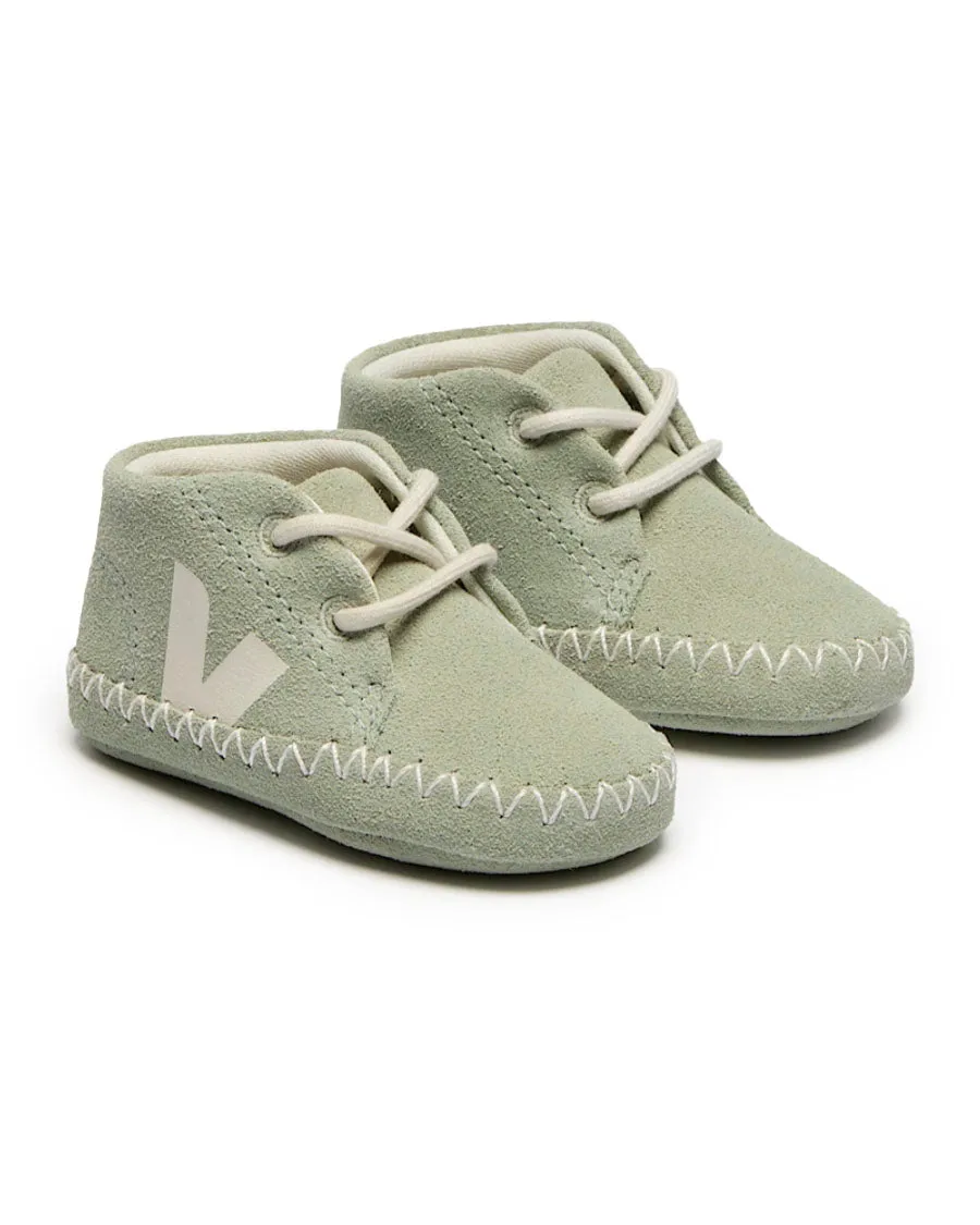 Light ZZ Suede Crib Shoes - Clay Pierre