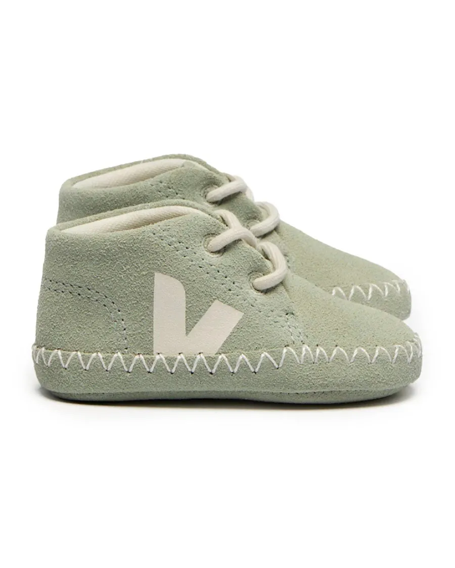 Light ZZ Suede Crib Shoes - Clay Pierre