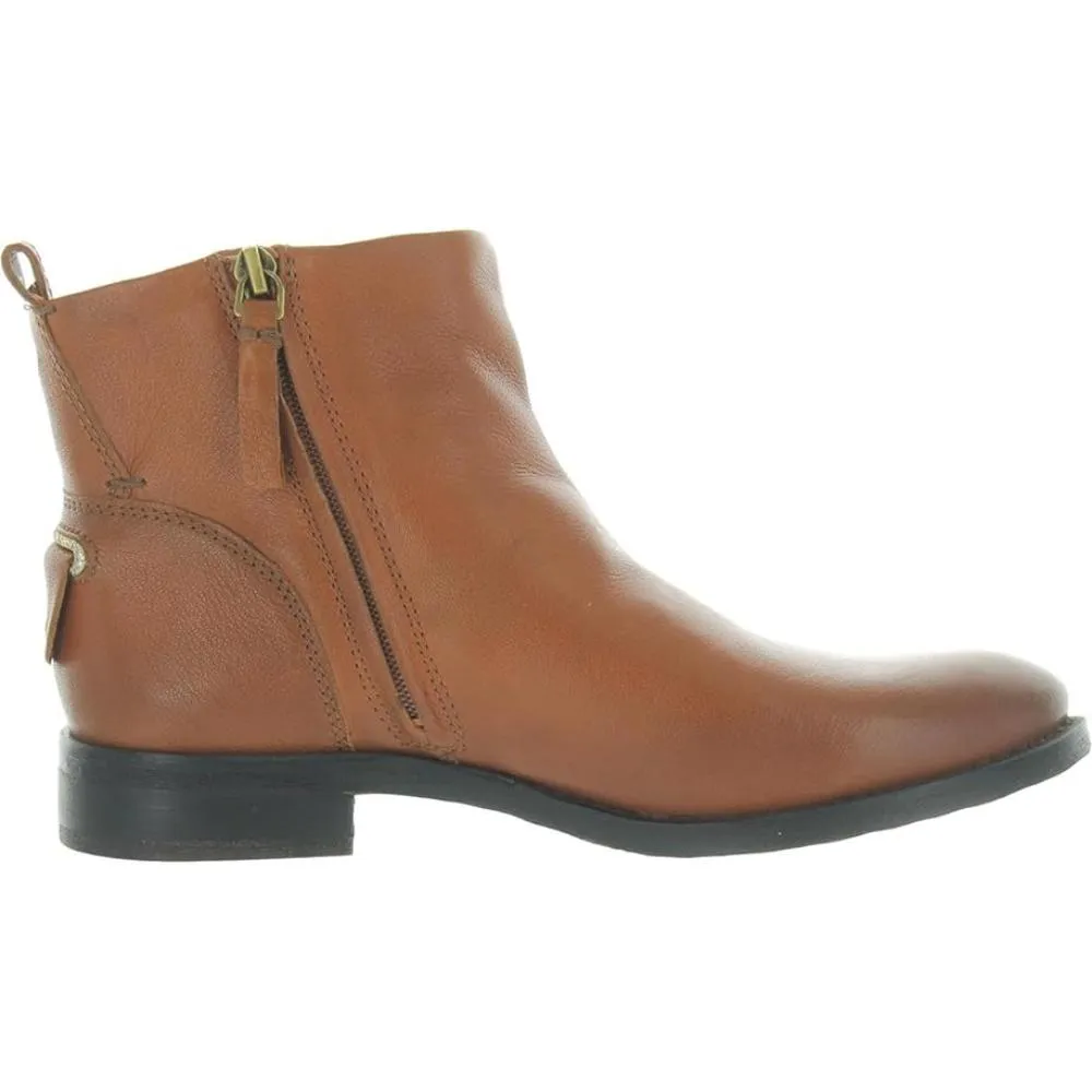 Liz Cognac Leather Franco Sarto Ankle Boots