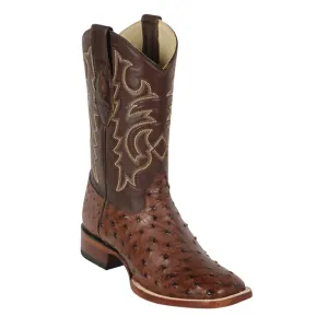 Los Altos Boots Mens #8220360 Wide Square Toe | Genuine Full Quill Ostrich Leather Boots | Color Kango
