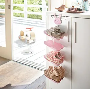 LUCKSTAR Children Shoe Rack - Hanging Shoes Rack - Storage Organizer Shoes Stand Shelf for Kids (Pink)