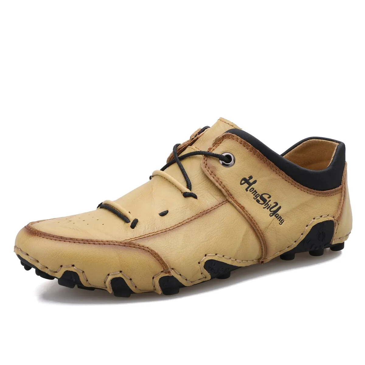 Men Casual Shoes Genuine Leather Octopus Bottom Design Cowhide Luxury Brand Fashion Breathable Driving Shoes Slip on Moccasins