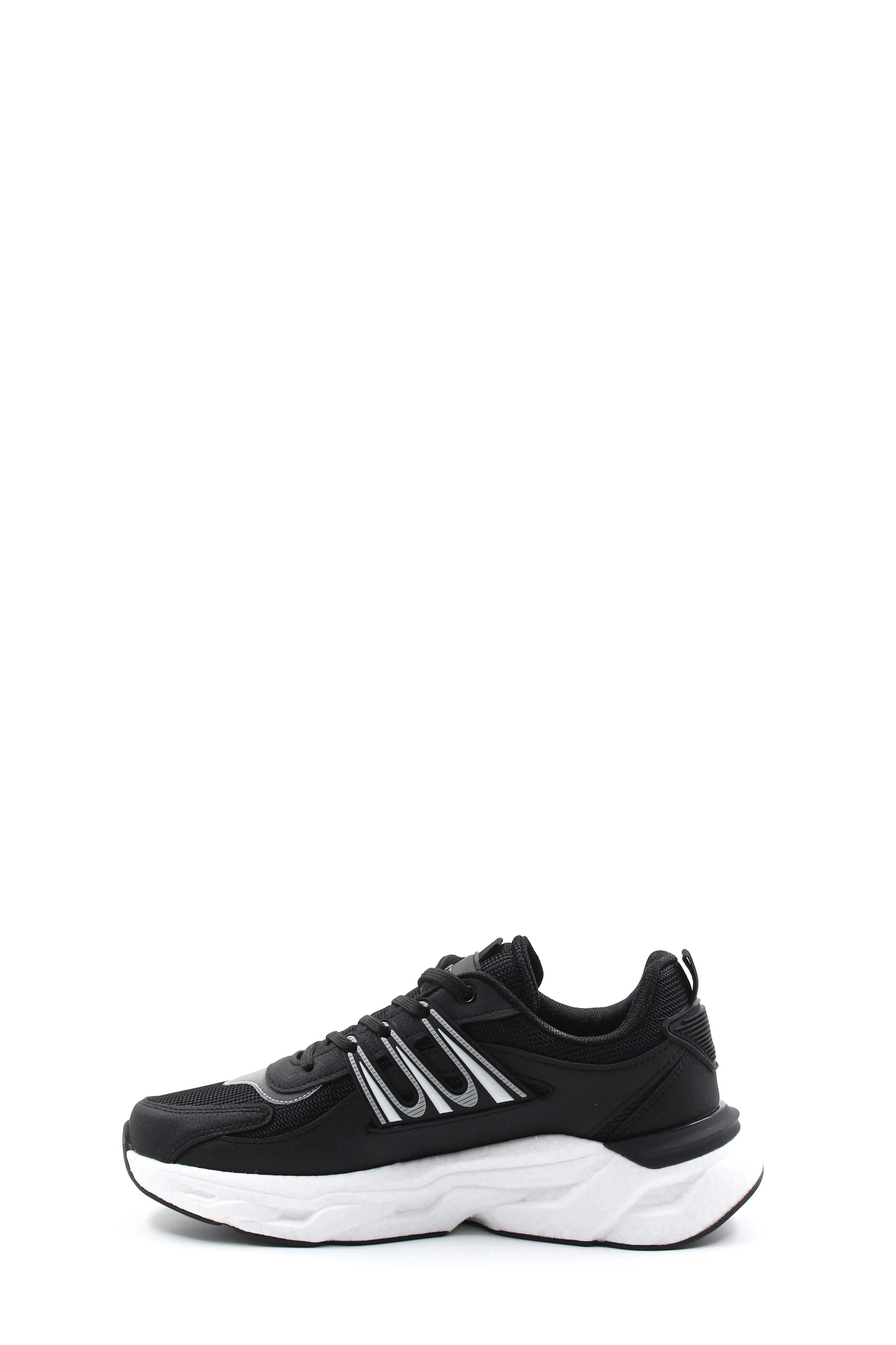 Men's Black Chunky Sneakers with White Sole - Wessi