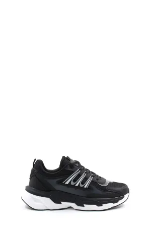 Men's Black Chunky Sneakers with White Sole - Wessi