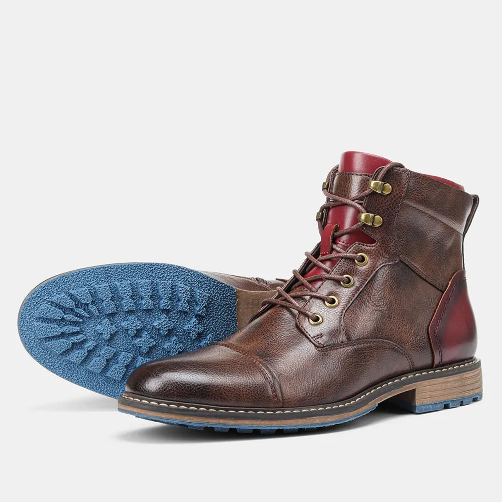 Men's Retro Leather Boots -  Handmade