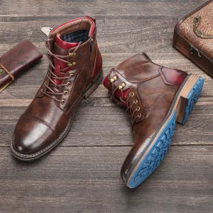 Men's Retro Leather Boots -  Handmade