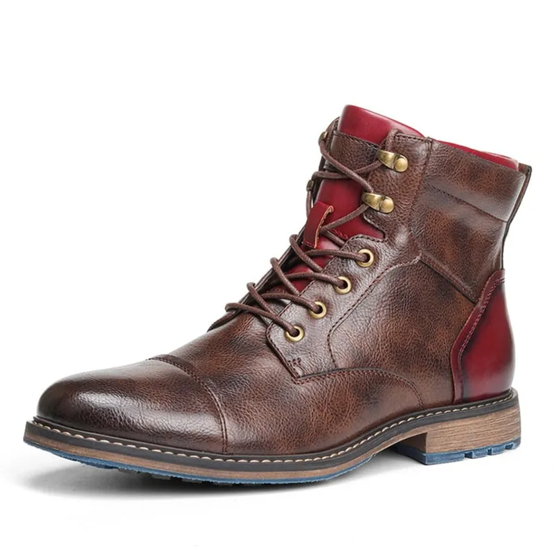 Men's Retro Leather Boots -  Handmade