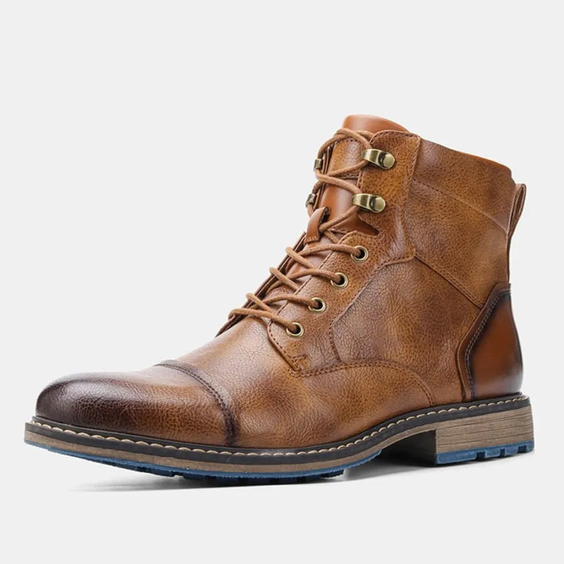 Men's Retro Leather Boots -  Handmade
