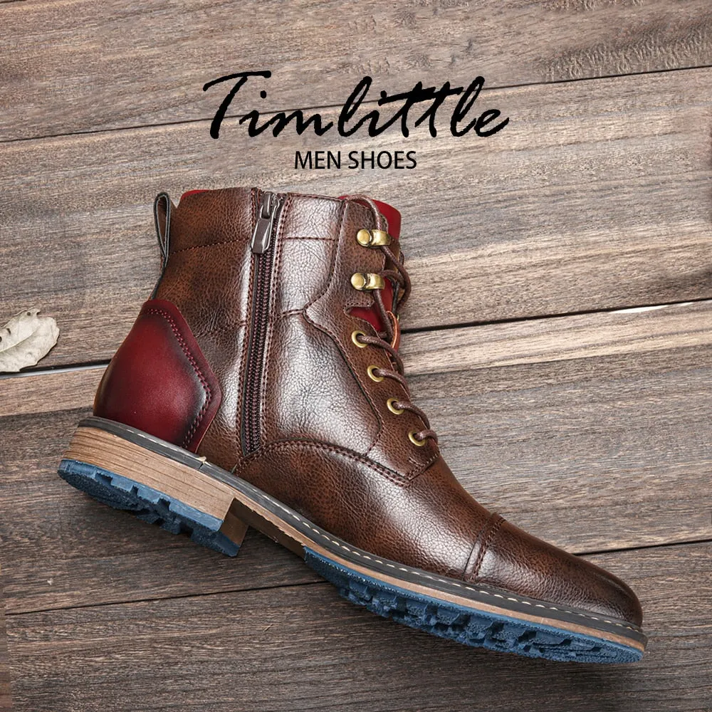 Men's Retro Leather Boots -  Handmade