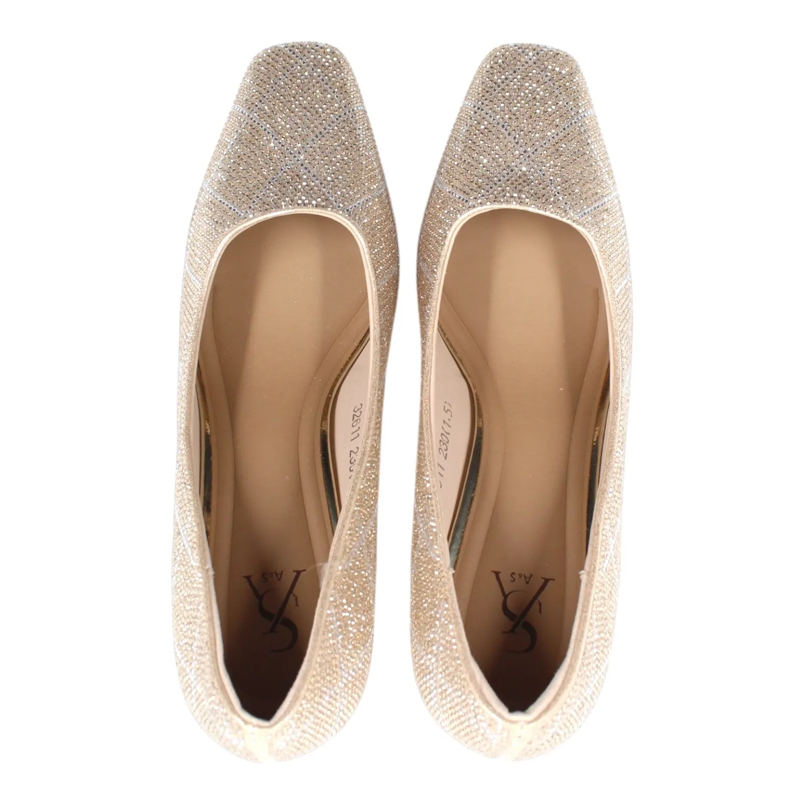 METALLIC EMBELLISHED KITTEN HEELS