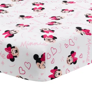 Minnie Mouse Love Fitted Crib Sheet
