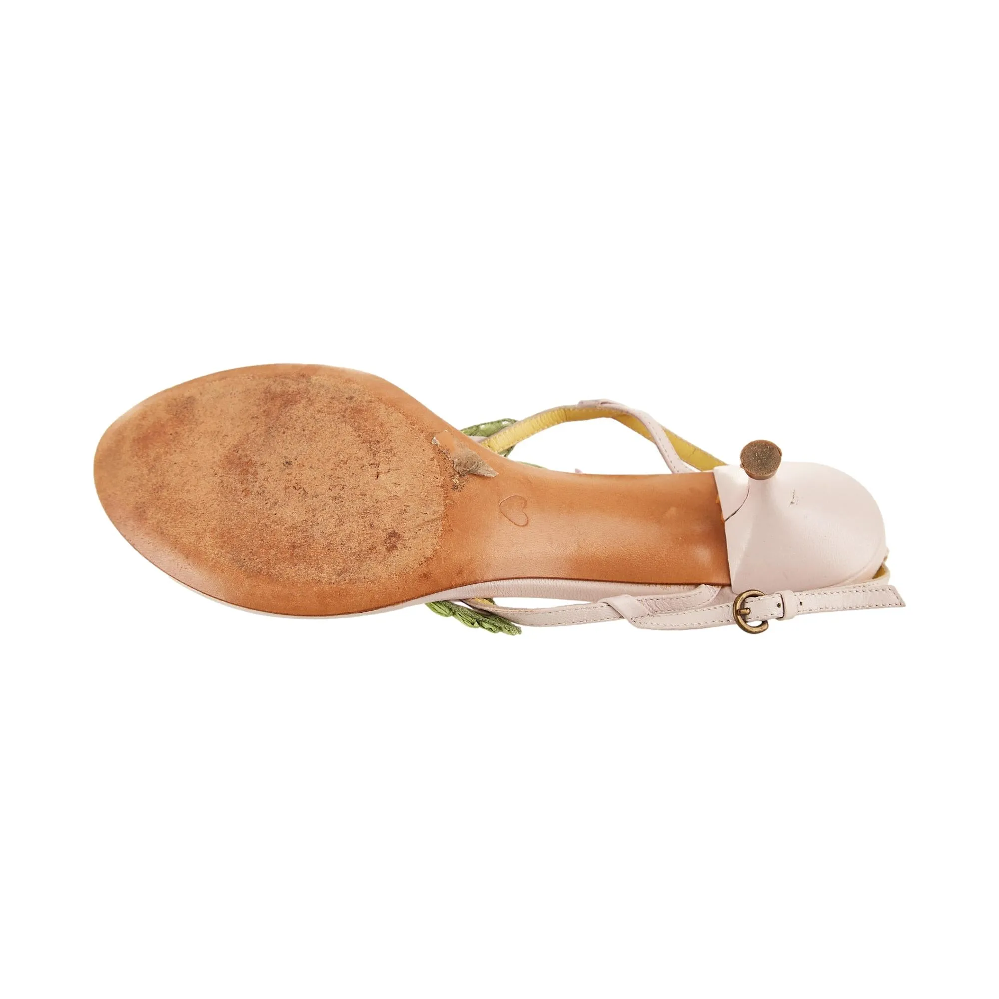Moschino Yellow Flower Kitten Heels