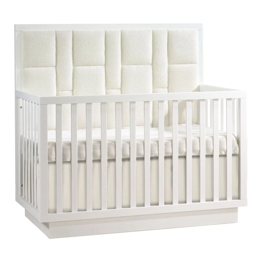 Natart Signature Series Como Convertible Crib with Geometric Upholstered Panel