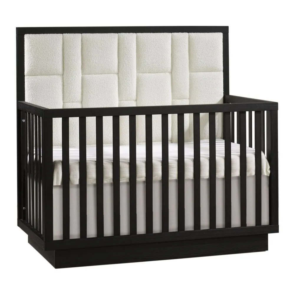 Natart Signature Series Como Convertible Crib with Geometric Upholstered Panel