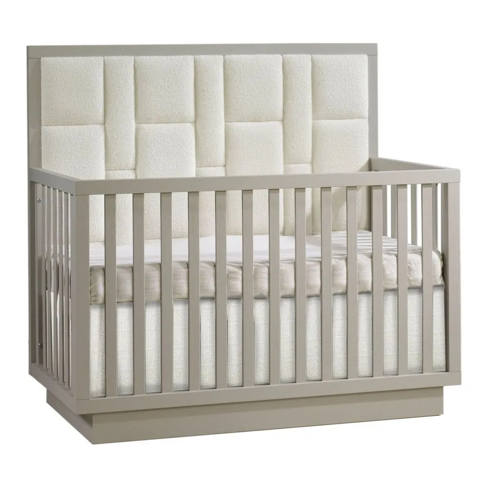 Natart Signature Series Como Convertible Crib with Geometric Upholstered Panel
