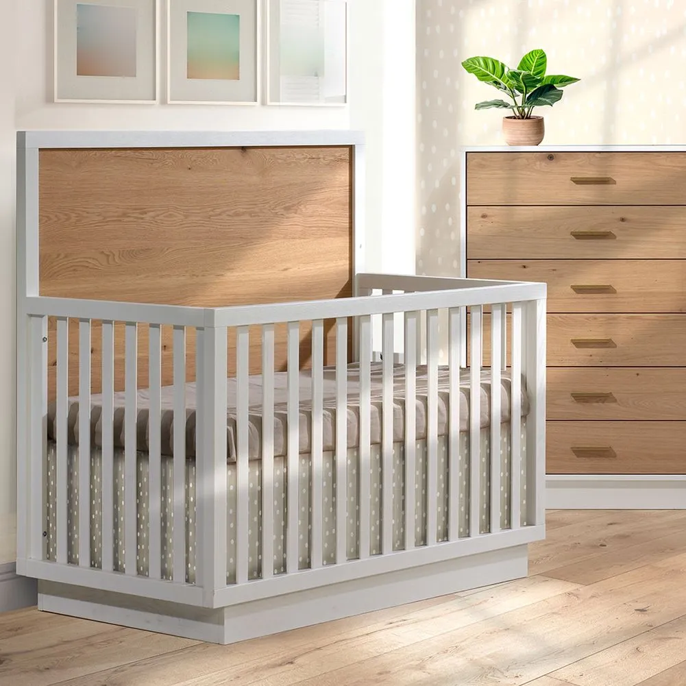Natart Signature Series Como Naturale 5-in-1 Convertible Crib - White/Natural Oak