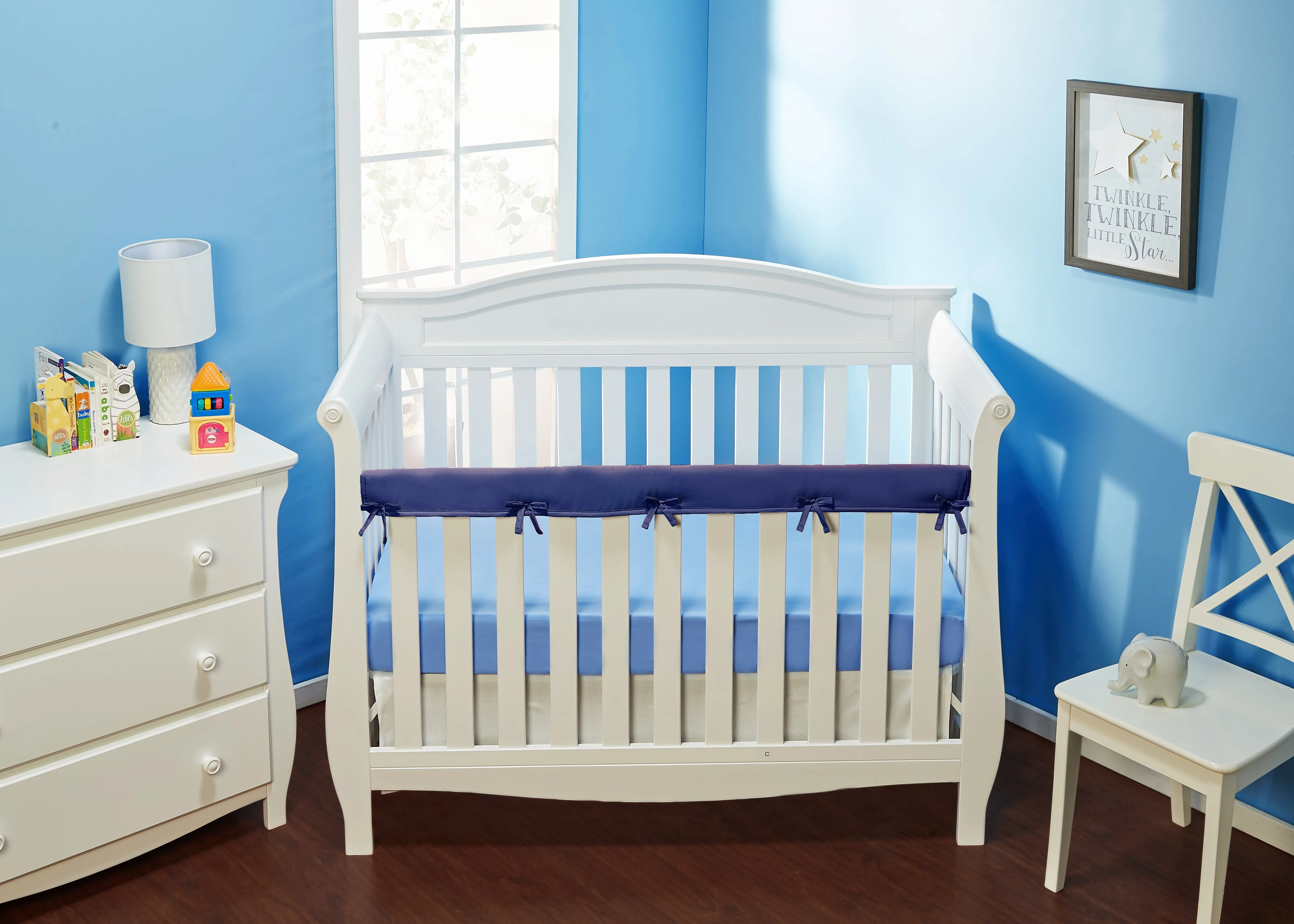 Navy Padded Crib Railguard - 1 Pack