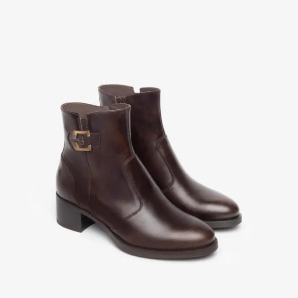 NEROGIARDINI WOMEN ANKLE BOOTS IN BLACK AND DARK BROWN