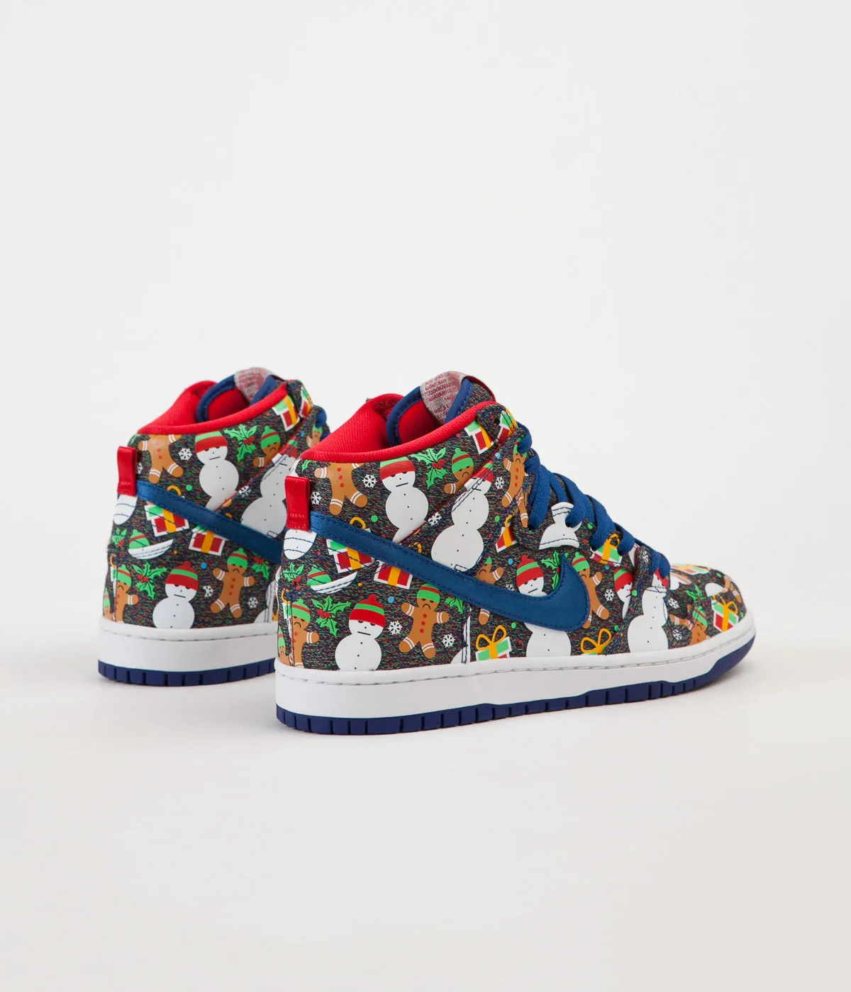 Nike SB x Concepts Dunk High 'Ugly Sweater' Shoes - Blue Ribbon / Blue Ribbon - Atom Red