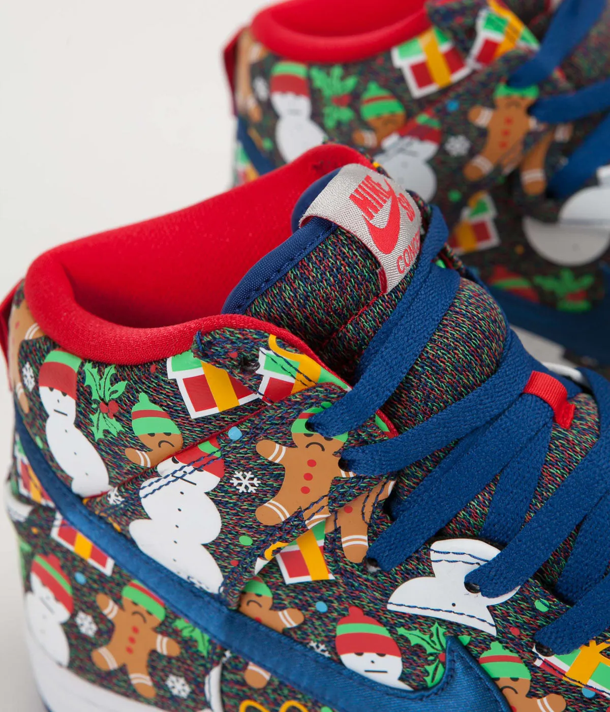 Nike SB x Concepts Dunk High 'Ugly Sweater' Shoes - Blue Ribbon / Blue Ribbon - Atom Red