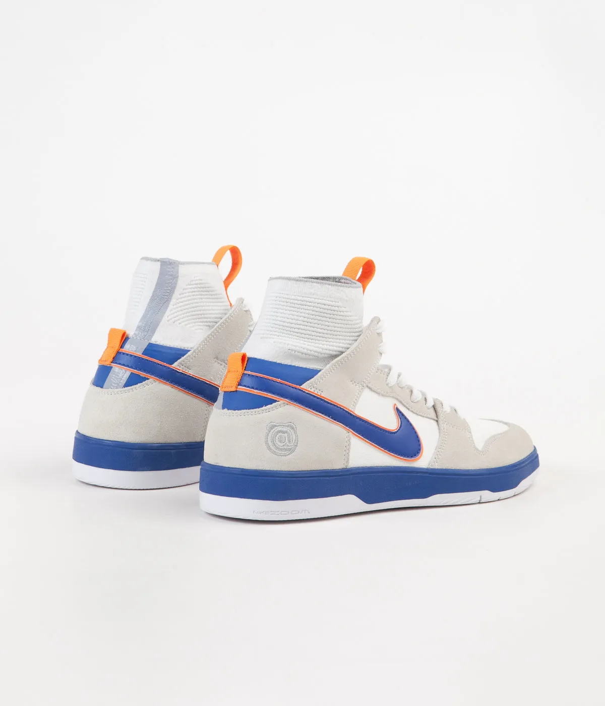 Nike SB x Medicom Dunk High Elite QS Shoes - White / College Blue - White - Gold Post