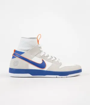 Nike SB x Medicom Dunk High Elite QS Shoes - White / College Blue - White - Gold Post
