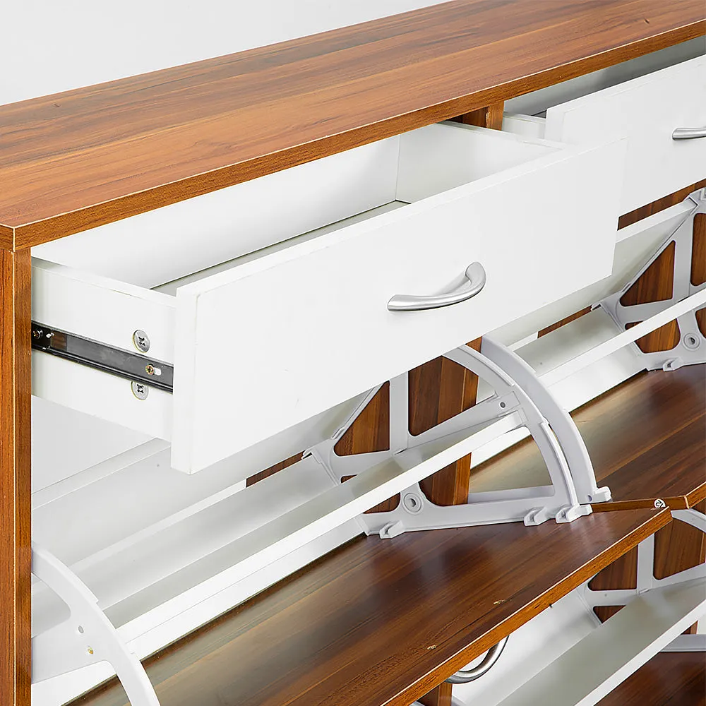 NNEDPE Shoe Cabinet Organizer Storage Rack 1200 x 240 x 920 - Brown