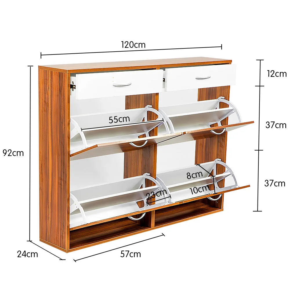 NNEDPE Shoe Cabinet Organizer Storage Rack 1200 x 240 x 920 - Brown