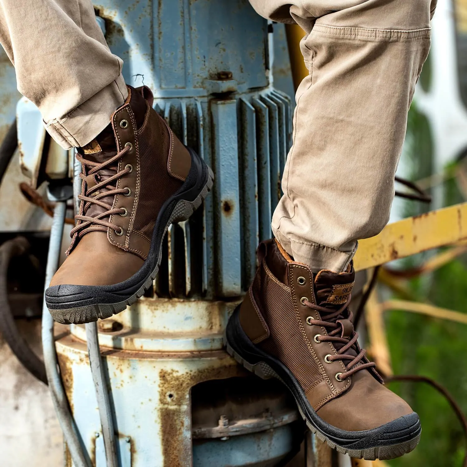 Non-Slip Puncture Resistant Waterproof Winter Steel Toe Work Boots TFWMGV