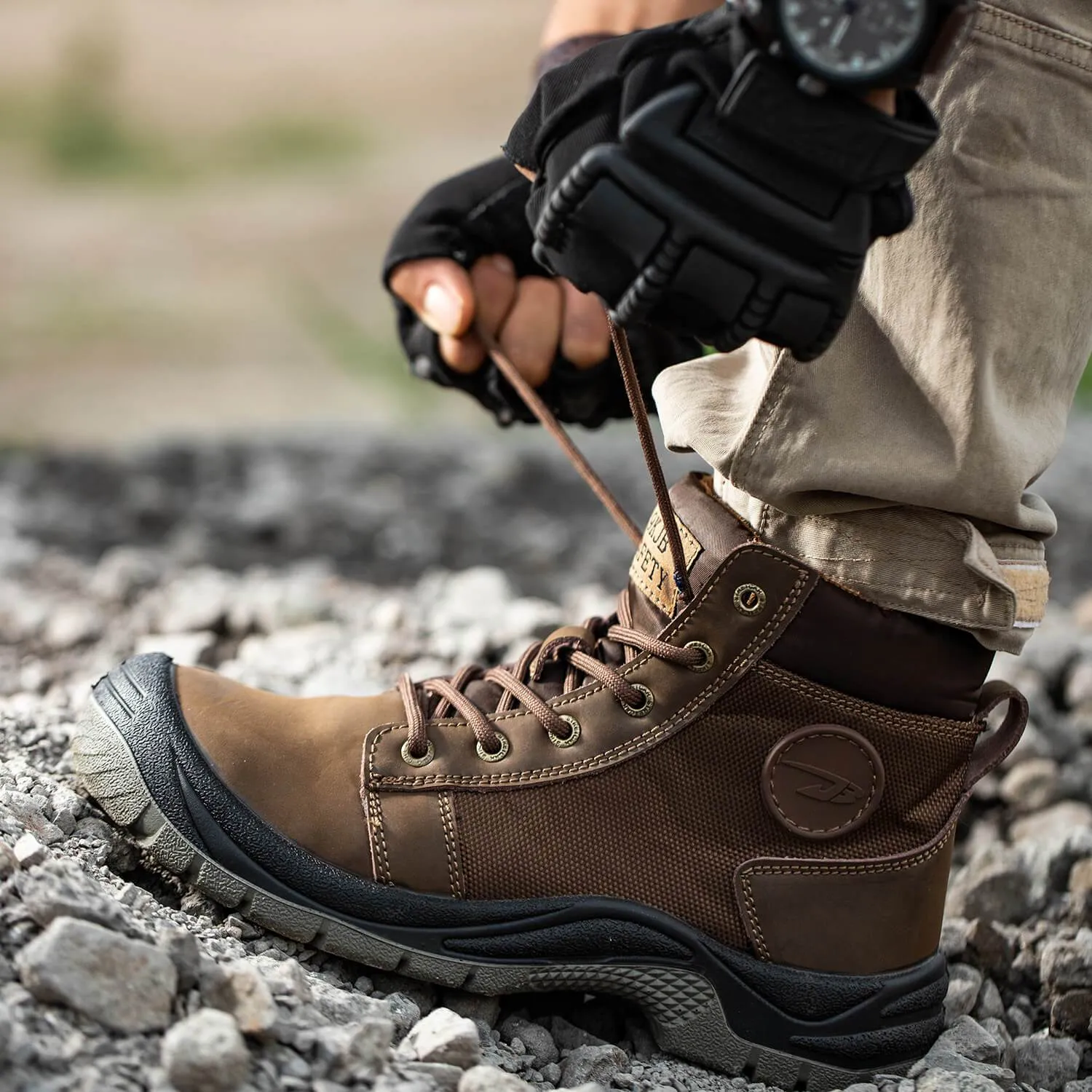 Non-Slip Puncture Resistant Waterproof Winter Steel Toe Work Boots TFWMGV