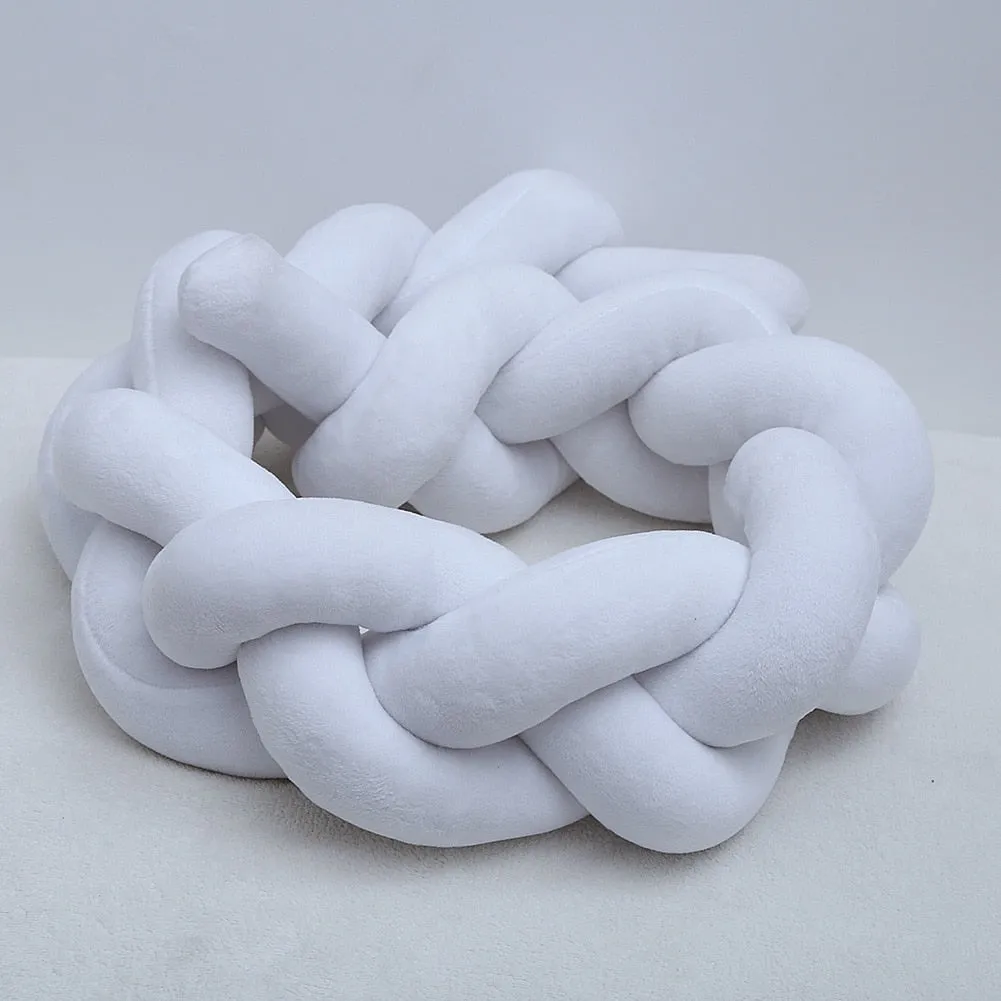 Nordic Style Plush Stuffer Long Knotted Braid Pillow Baby Crib Bumper Cushion Set Baby Room Decoration Gift Plush Knot Pillow