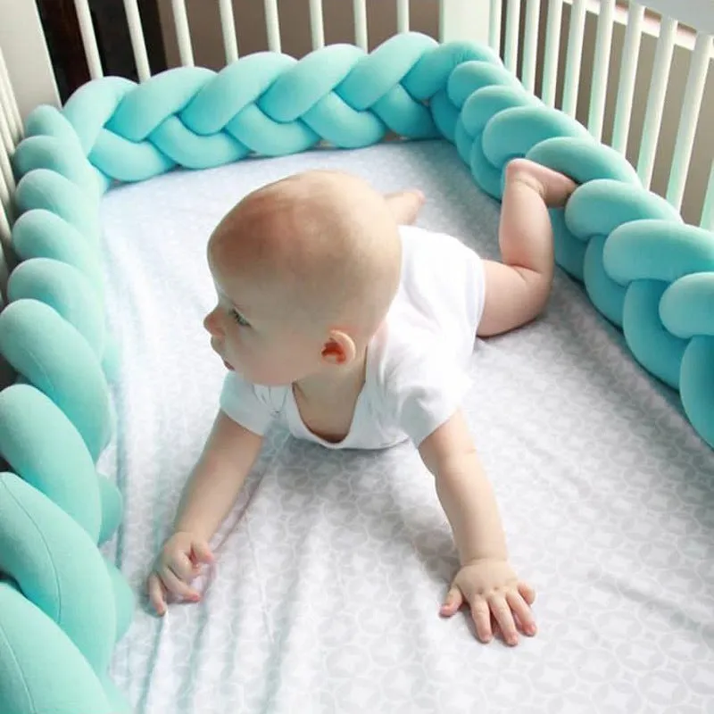 Nordic Style Plush Stuffer Long Knotted Braid Pillow Baby Crib Bumper Cushion Set Baby Room Decoration Gift Plush Knot Pillow