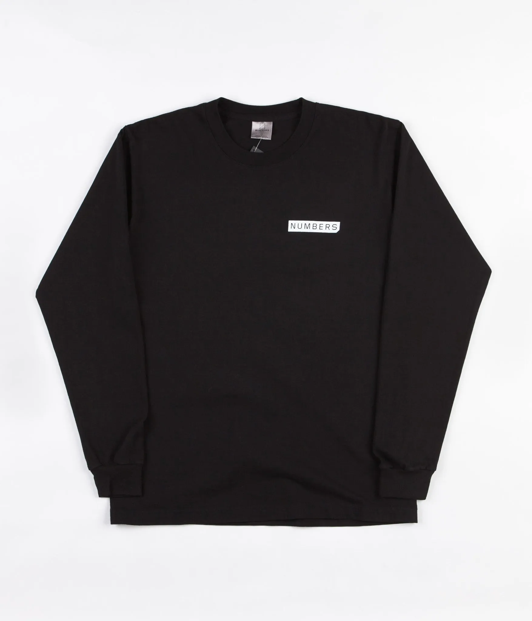 Numbers Mitered Logotype Long Sleeve T-Shirt - Black