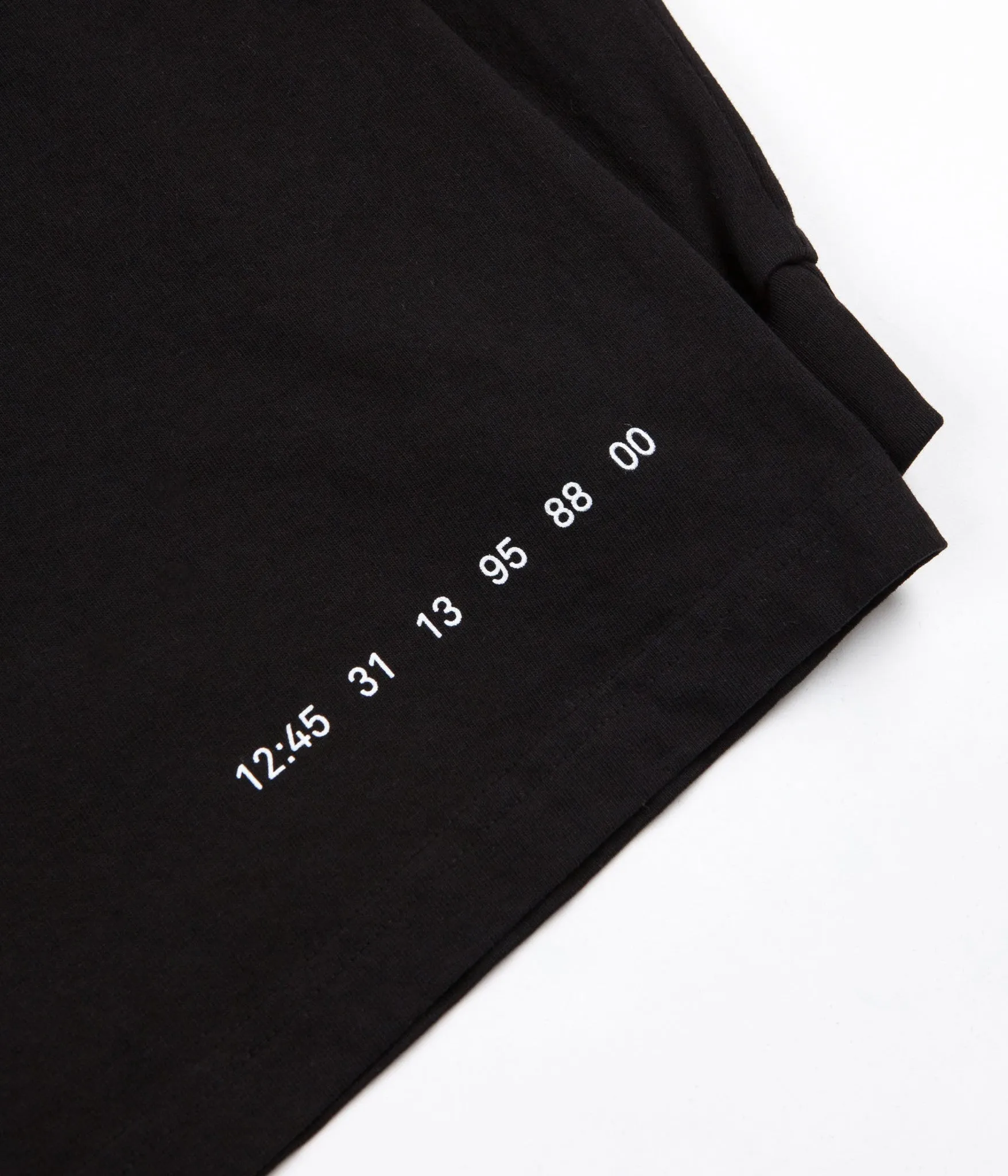 Numbers Mitered Logotype Long Sleeve T-Shirt - Black