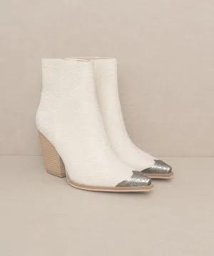 OASIS Bootie with Etched Metal Toe
