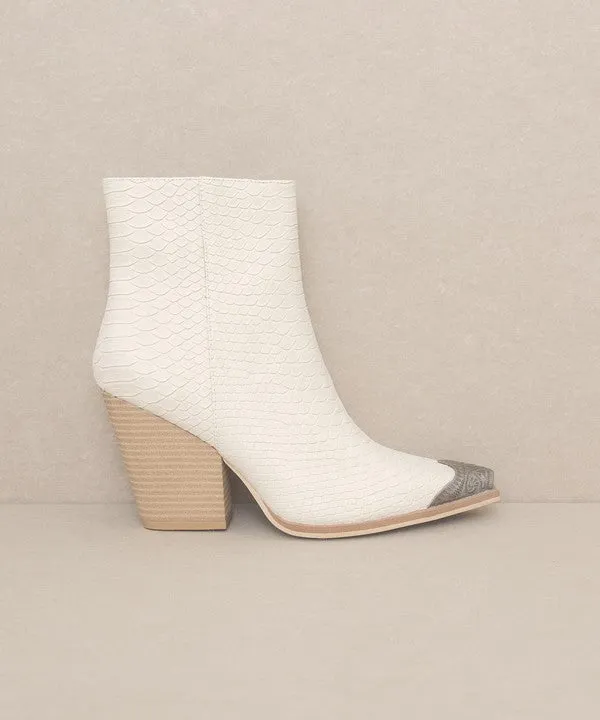 OASIS Bootie with Etched Metal Toe