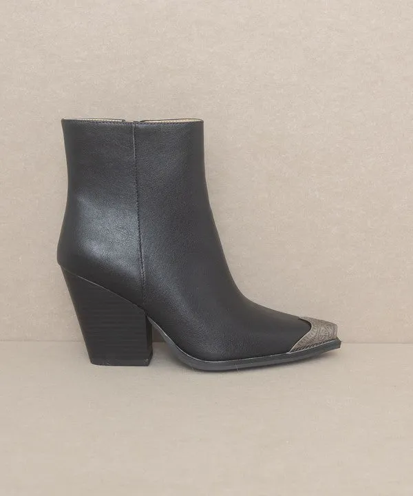 OASIS Bootie with Etched Metal Toe