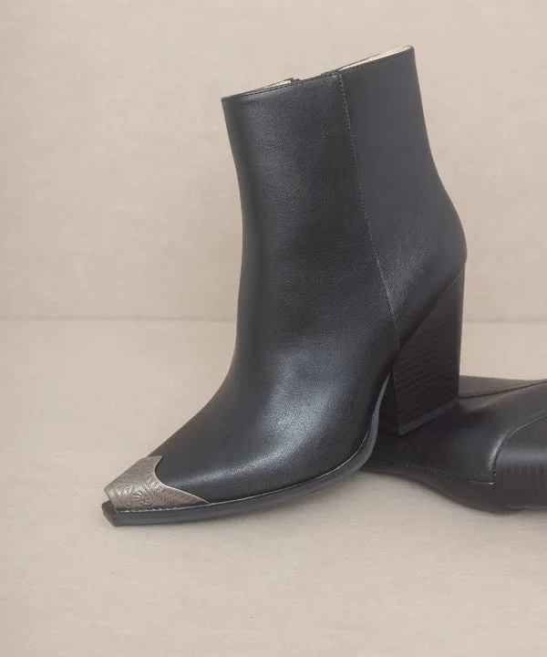 OASIS Bootie with Etched Metal Toe