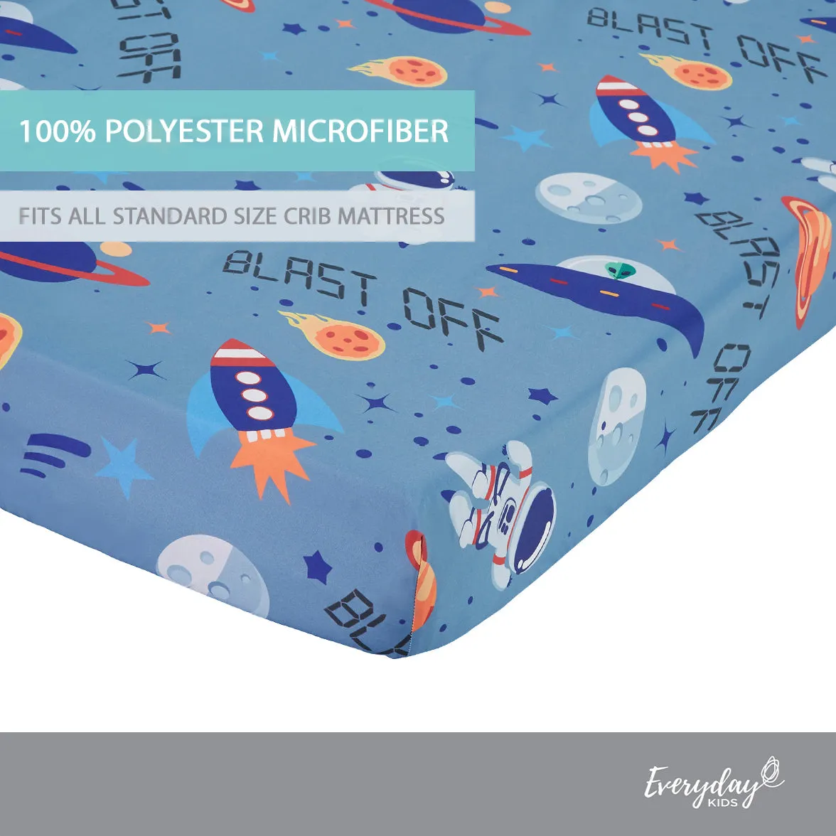 Outerspace Adventures Fitted Crib Sheet