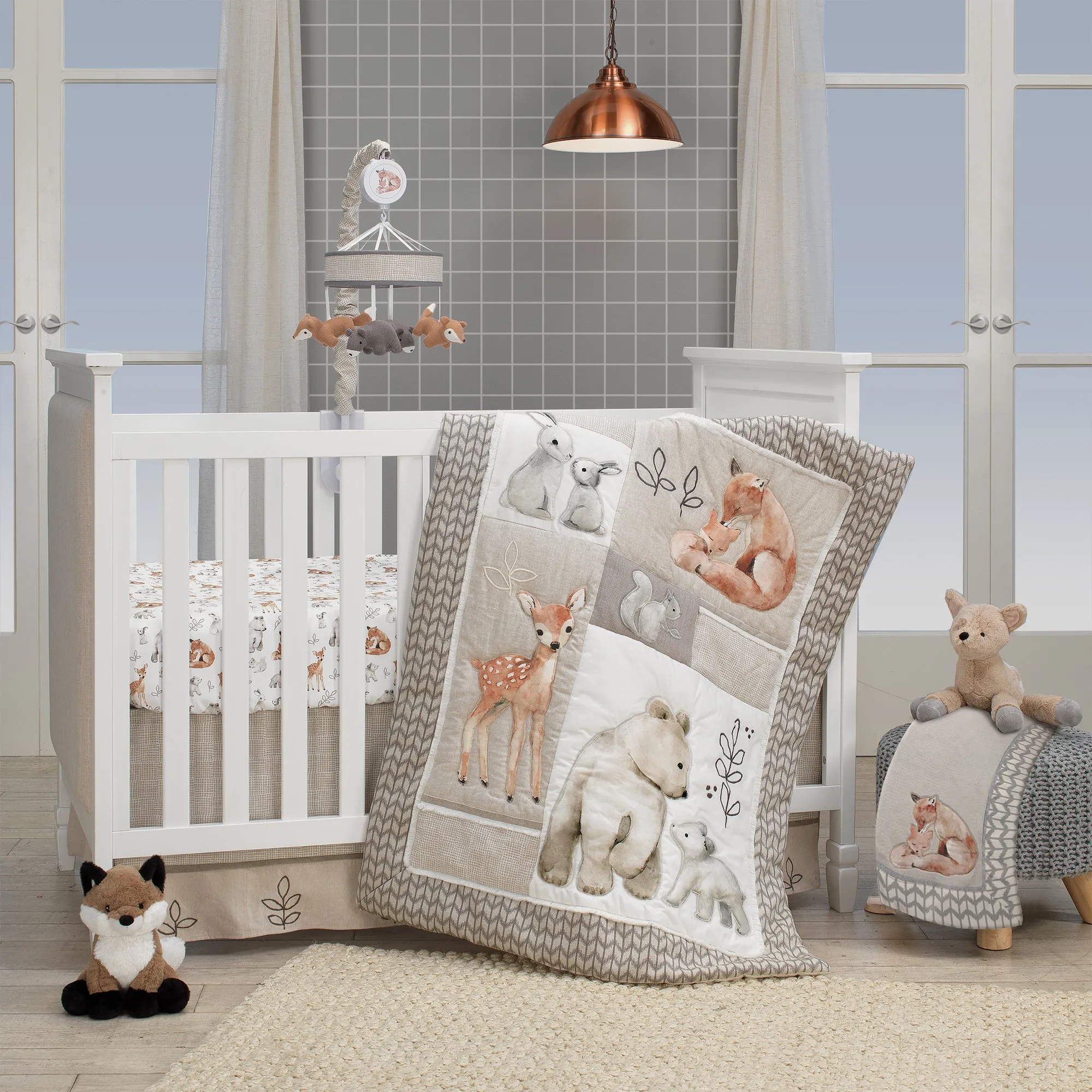Painted Forest Cotton Fitted Crib Sheet