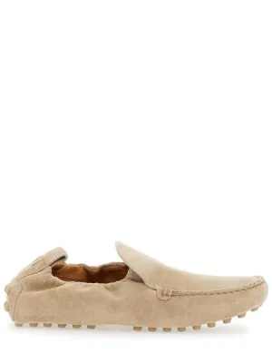 'Pantofolina' Beige Loafers With Pull-Tab At The Heel In Leather Woman
