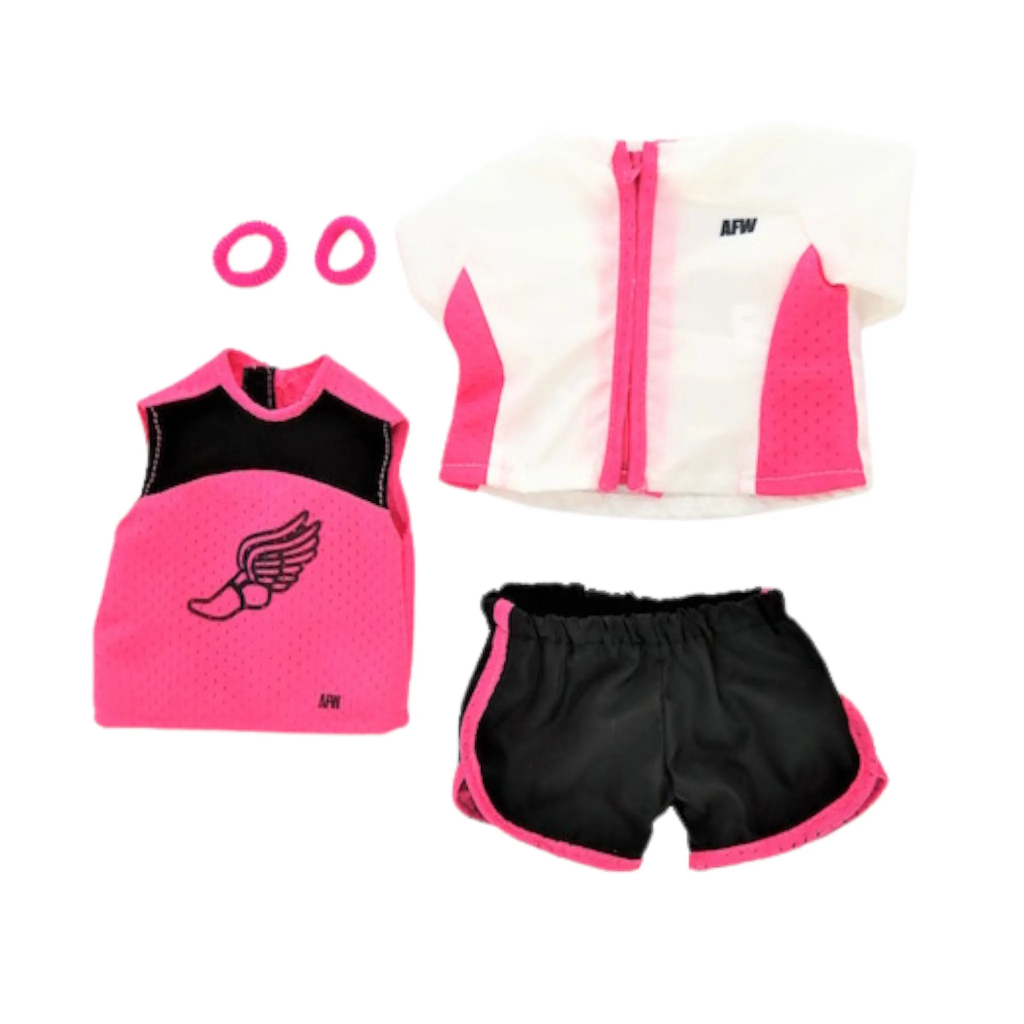 Pink and Black Track Outfit for 18-inch dolls