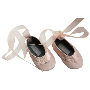 Pink Embossed Lily Ballet Flats