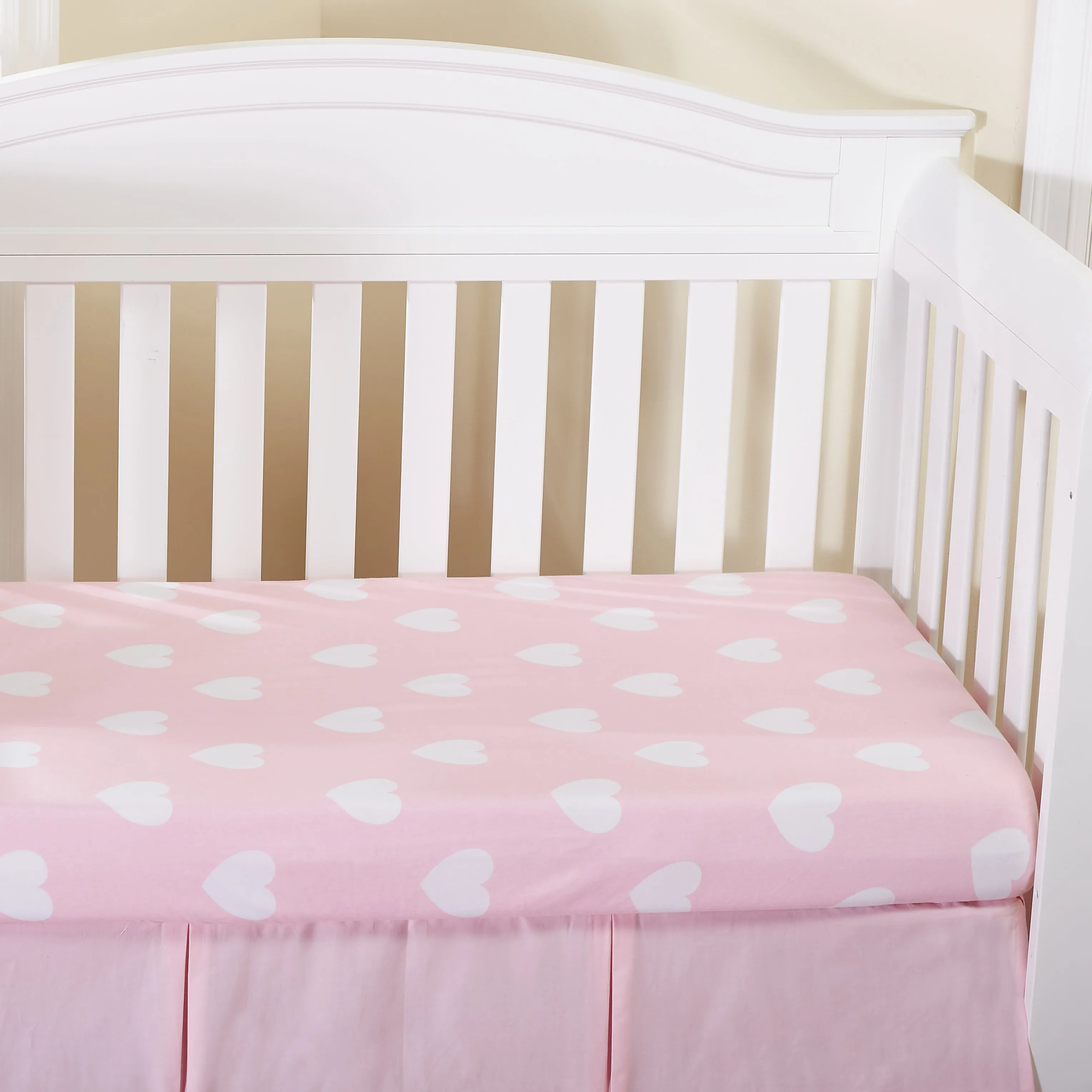 Pink/White Hearts and Dots 2 Pack Crib Sheet Set