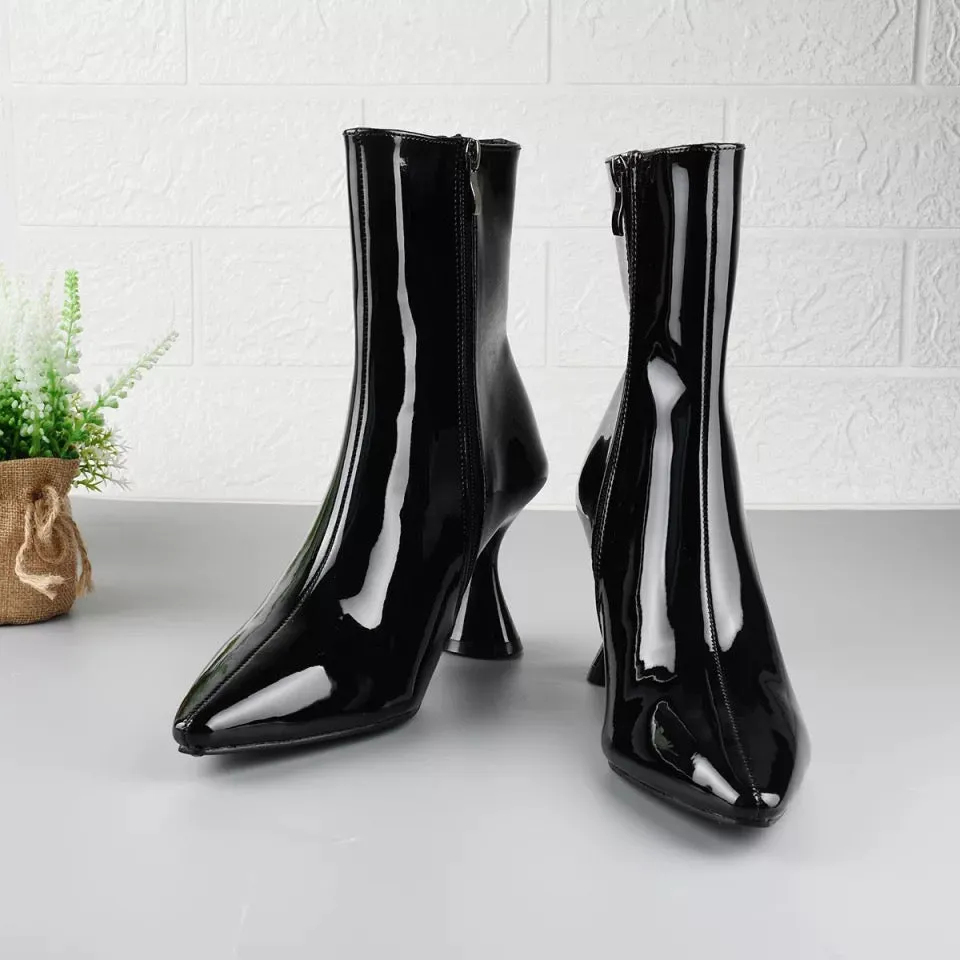 Pointed Candy Color Ankle Boots