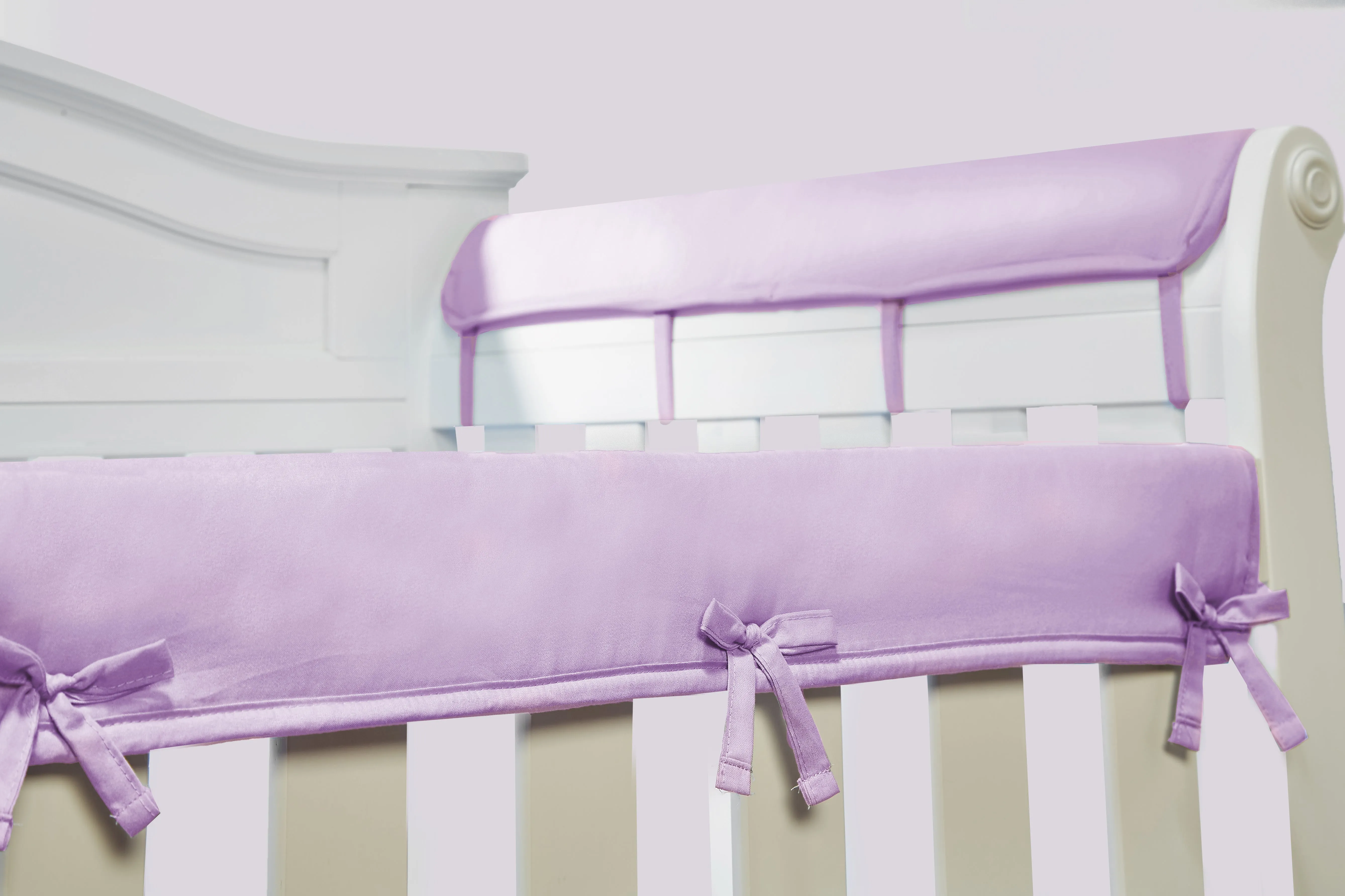 Purple 3-Piece Padded Baby Crib Rail Cover Set