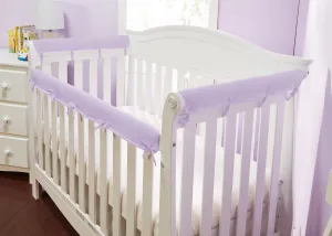 Purple 3-Piece Padded Baby Crib Rail Cover Set