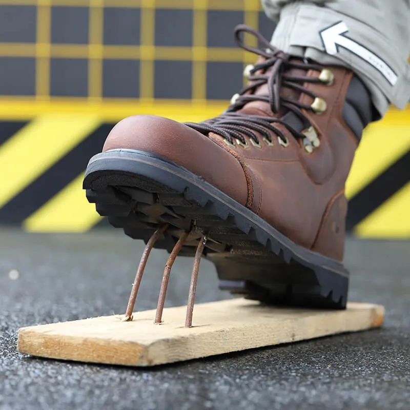 RAYDLINX Men's Nubuck leather upper 6'' Work Boots - Steel Toe