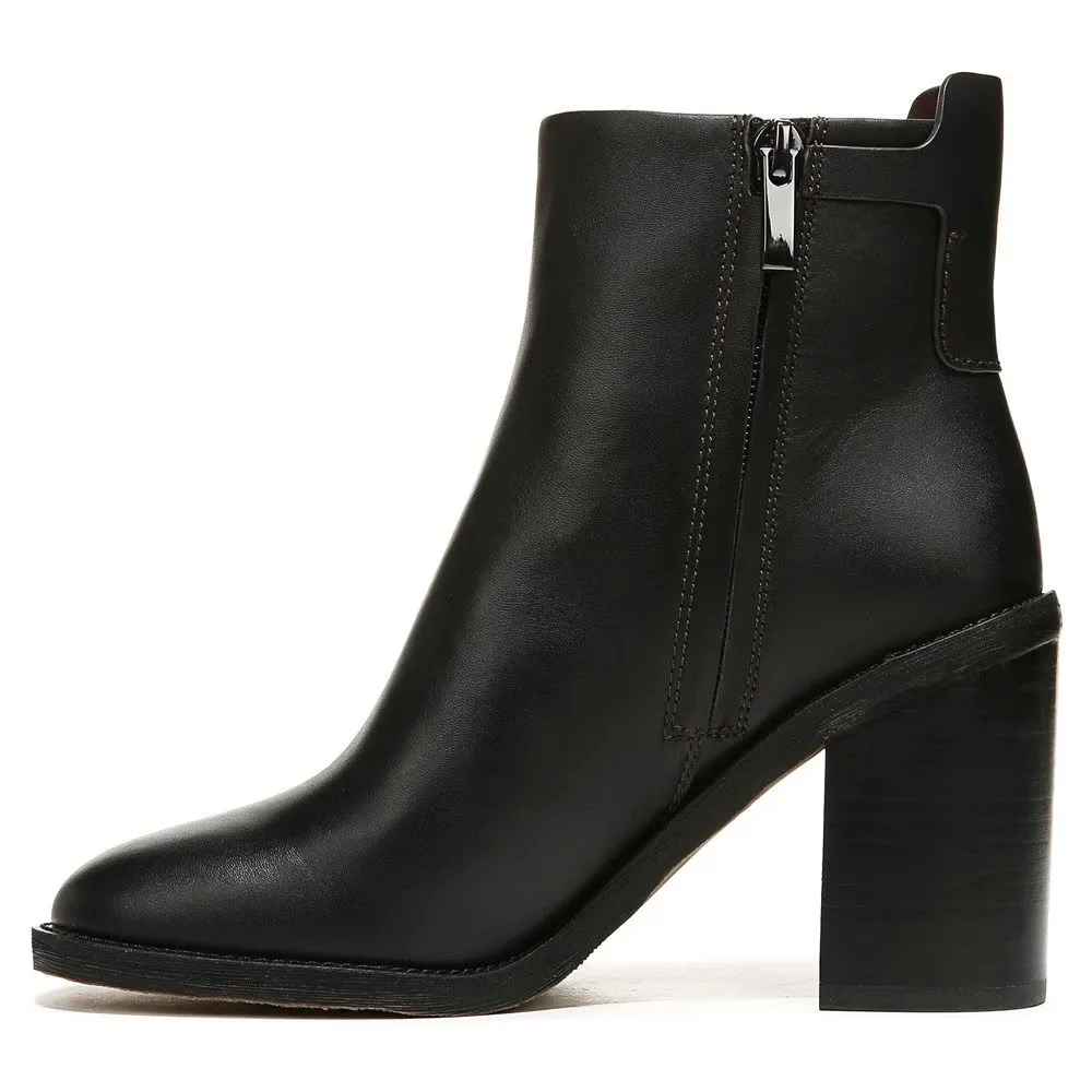 Rivet Black Leather Franco Sarto Ankle Boots