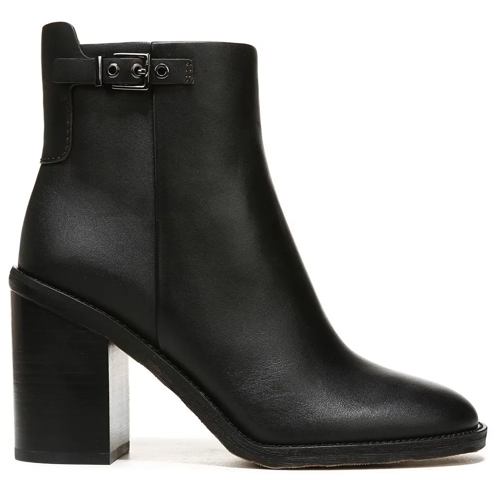 Rivet Black Leather Franco Sarto Ankle Boots